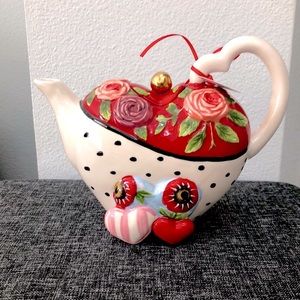 Blue Sky Clayworks Valentine’s Day Rose Teapot